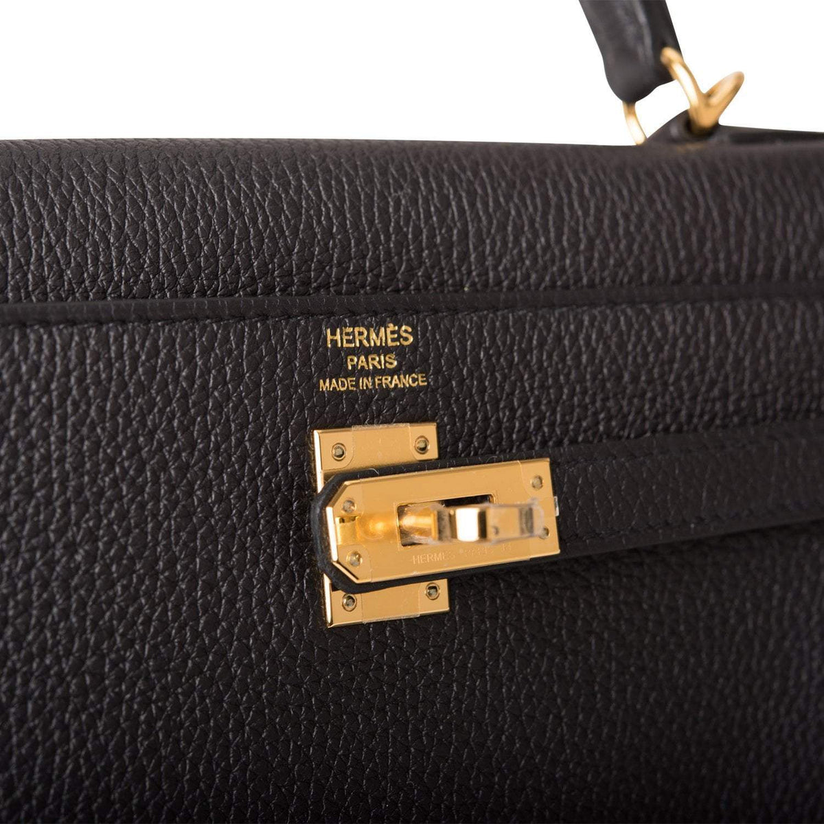 Hermes Black Togo Retourne Kelly 25cm Gold Hardware