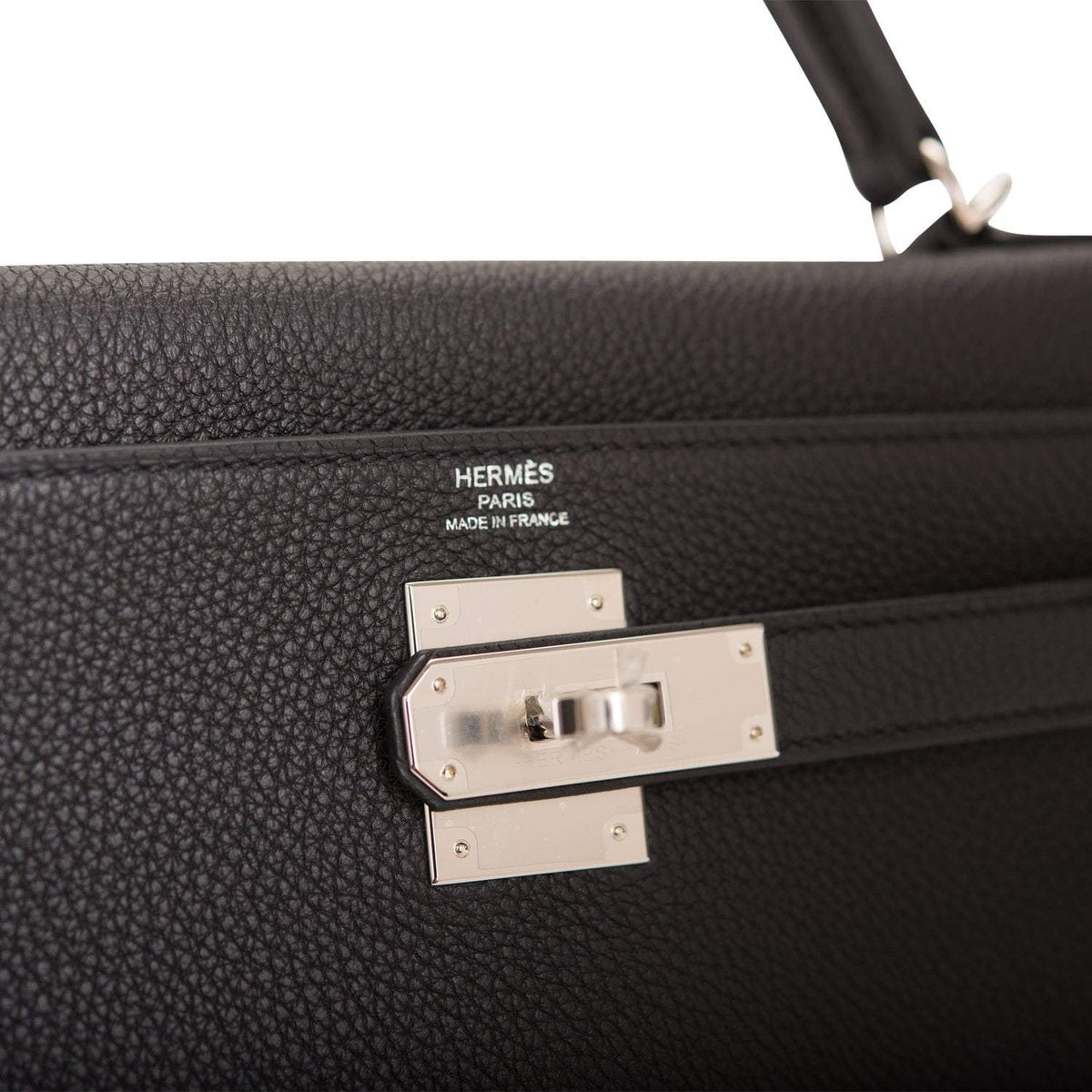Hermes Black Togo Retourne Kelly 28cm Palladium Hardware