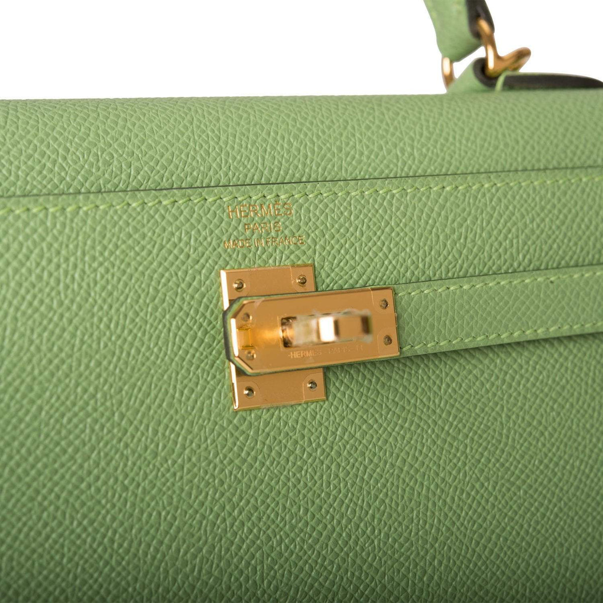 Hermes Vert Criquet Epsom Sellier Kelly 25cm Gold Hardware