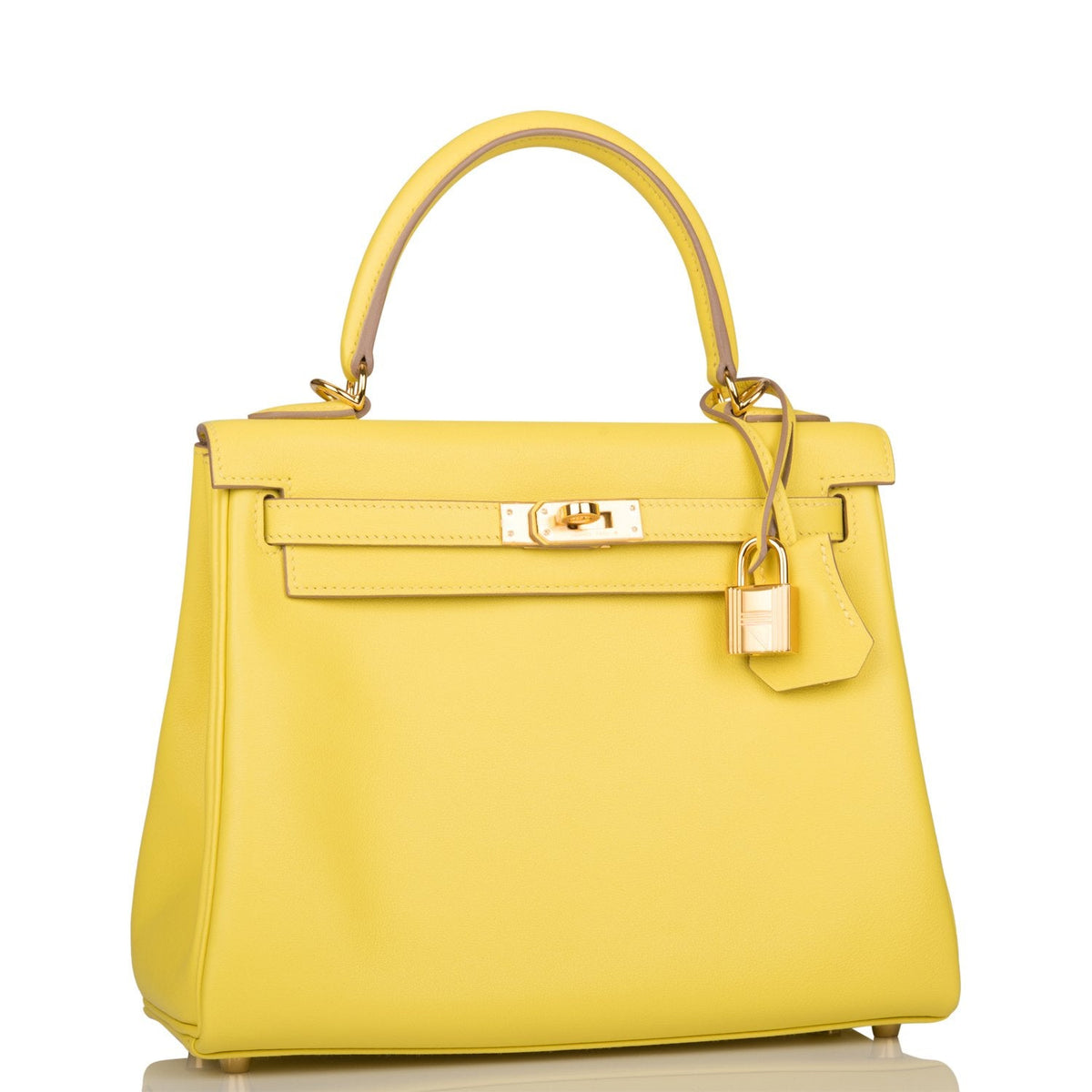 Hermes Lime Swift Retourne Kelly 25cm Gold Hardware