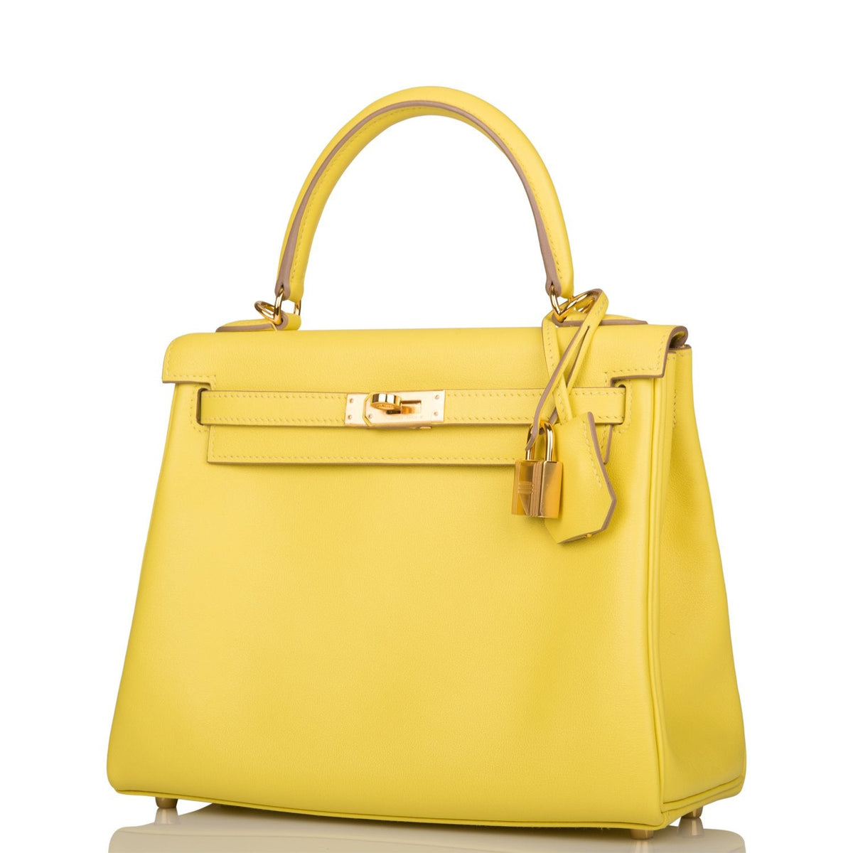 Hermes Lime Swift Retourne Kelly 25cm Gold Hardware