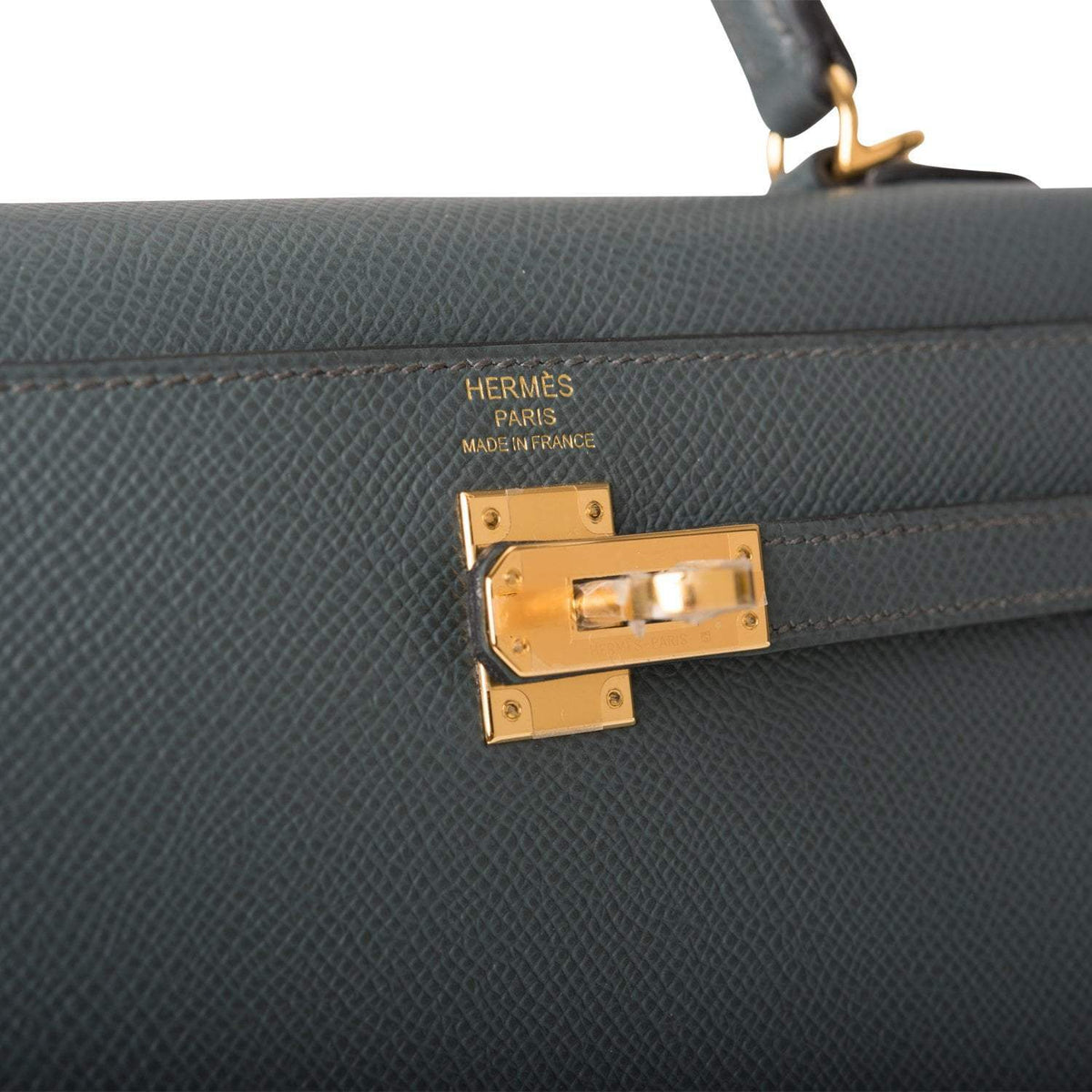 Hermes Bleu Orage Epsom Sellier Kelly 25cm Gold Hardware