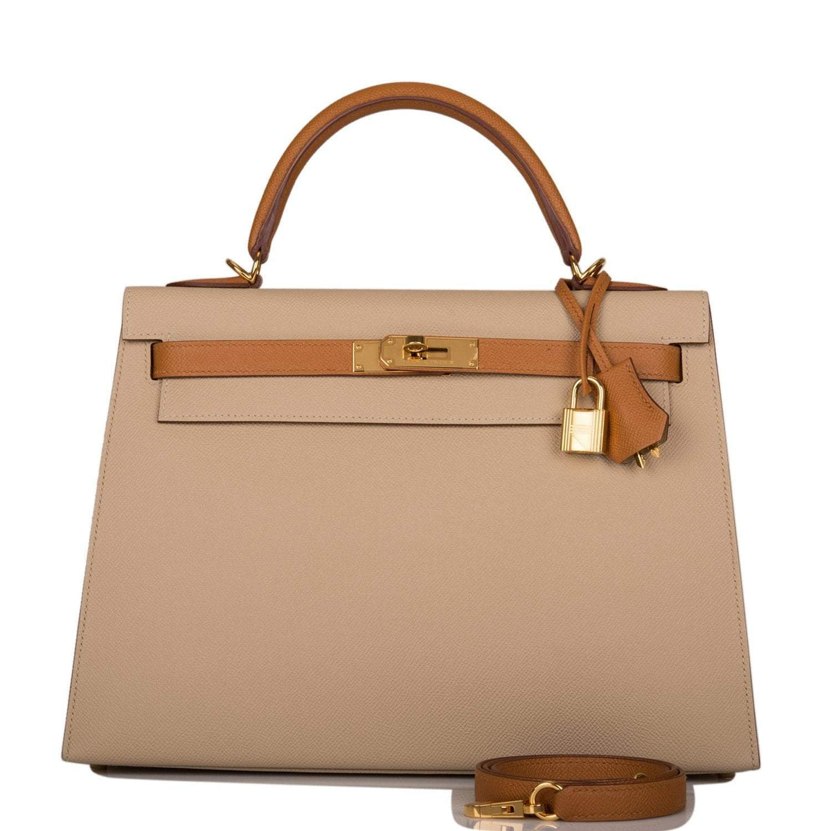 Hermes Kelly Sellier 32cm Gold and Trench Epsom Gold Hardware