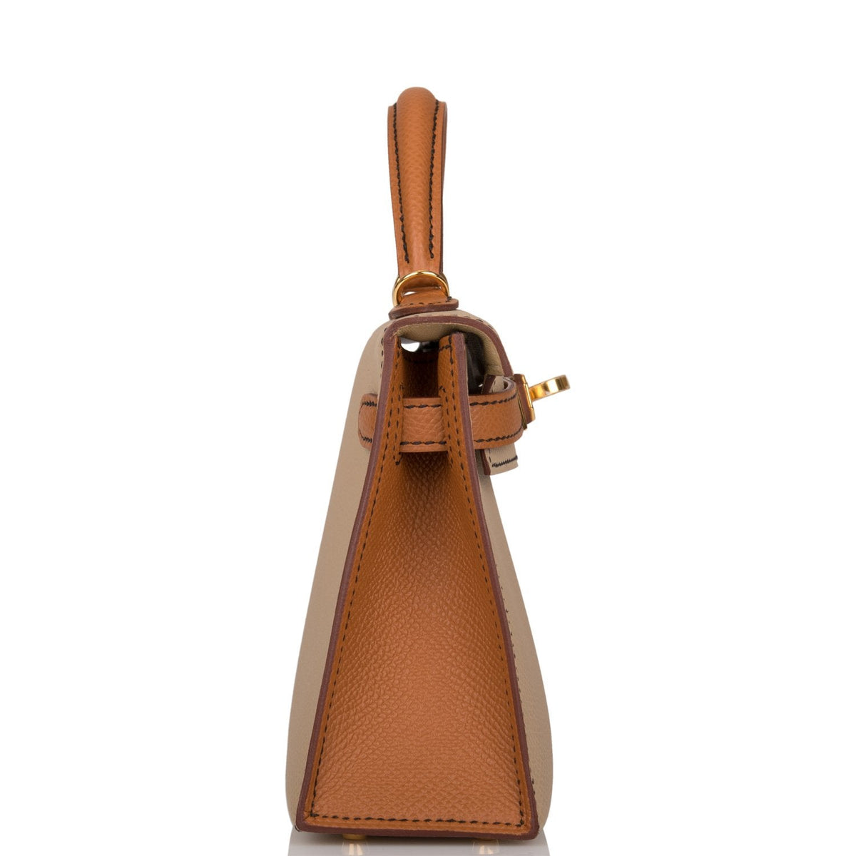 Hermes Kelly Sellier 20 Trench and Gold Epsom Gold Hardware
