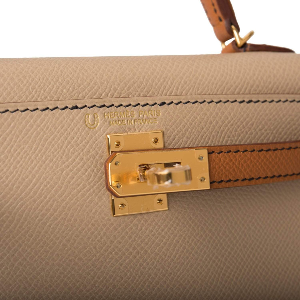 Hermes Kelly Sellier 20 Trench and Gold Epsom Gold Hardware