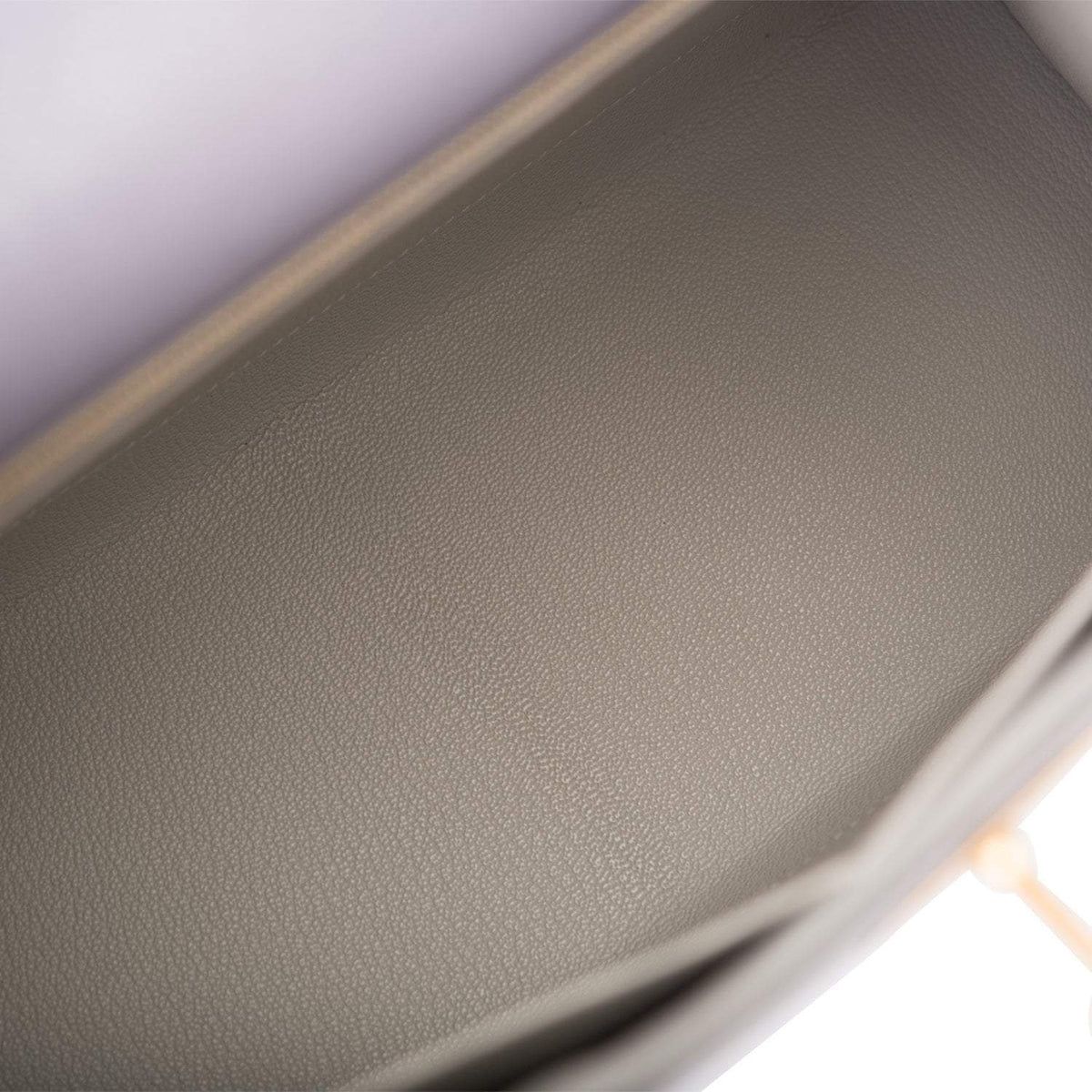 Hermes Kelly 28cm Bi-Color Gris Agate and Gris Perle Ostrich Sellier Brushed Gold Hardware