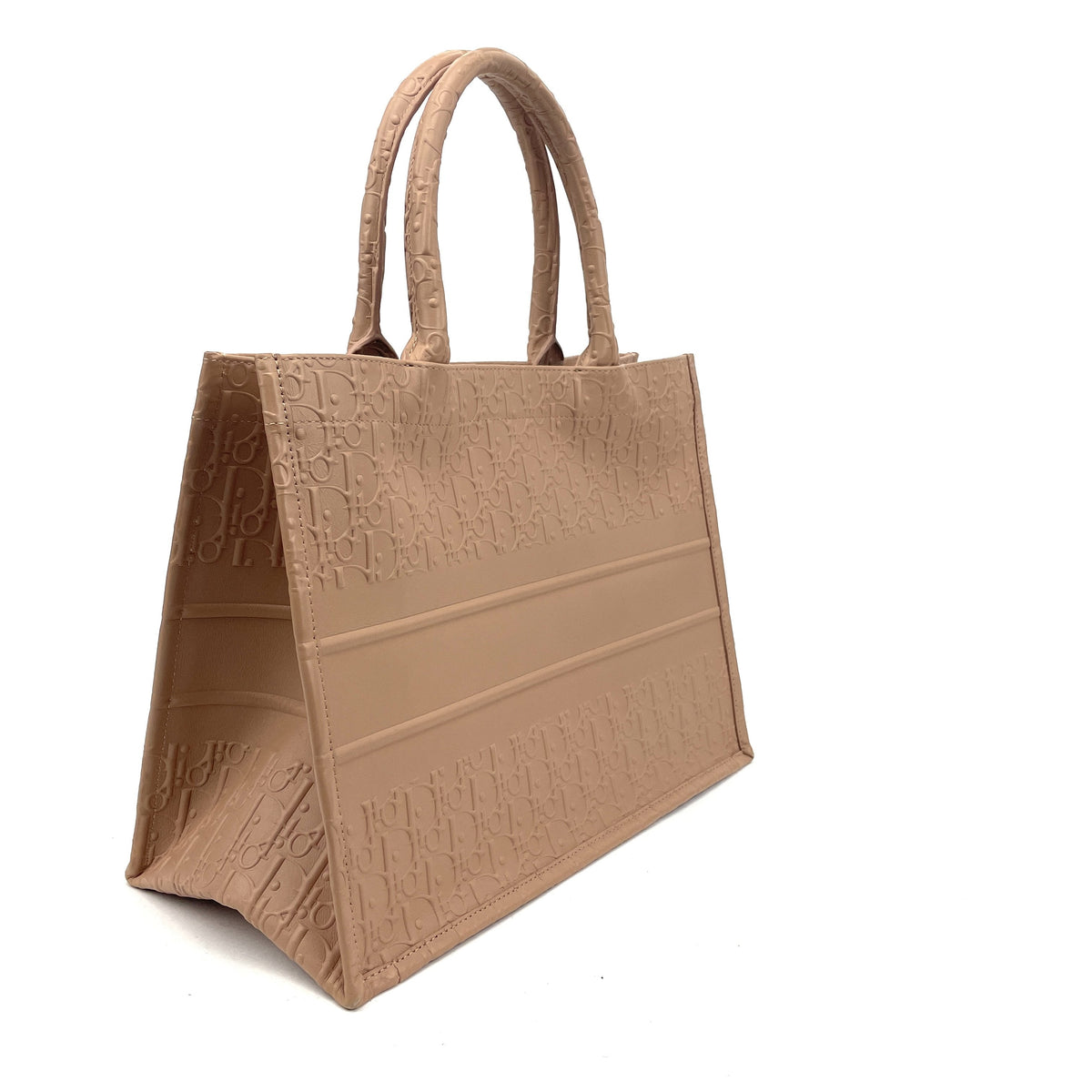 CHRISTIAN DIOR Calfskin Embossed Oblique Small Book Tote