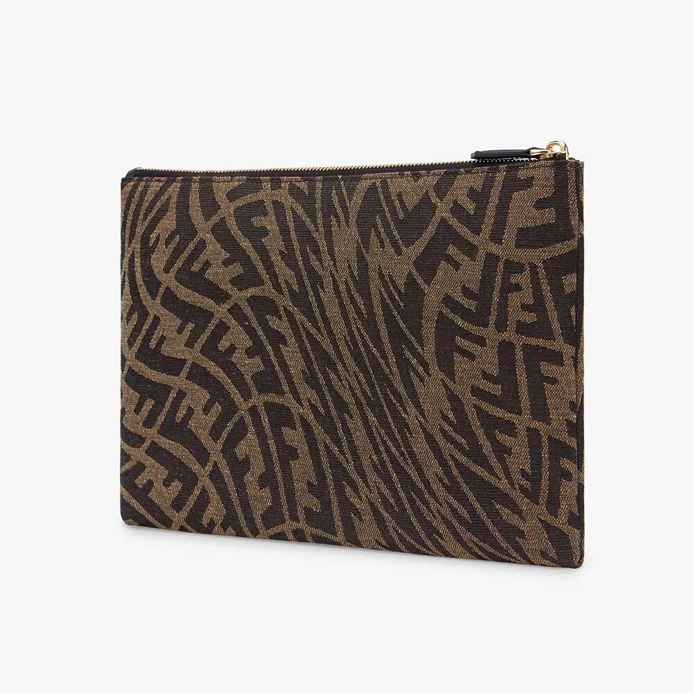 MEDIUM FLAT POUCH Brown Fabric Pouch