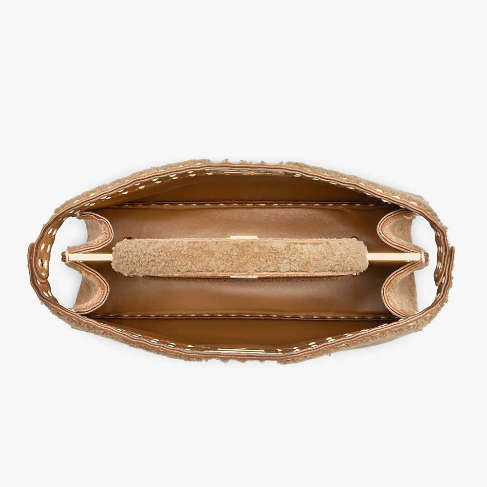 PEEKABOO ISEEU LARGE Beige Sheepskin Bag