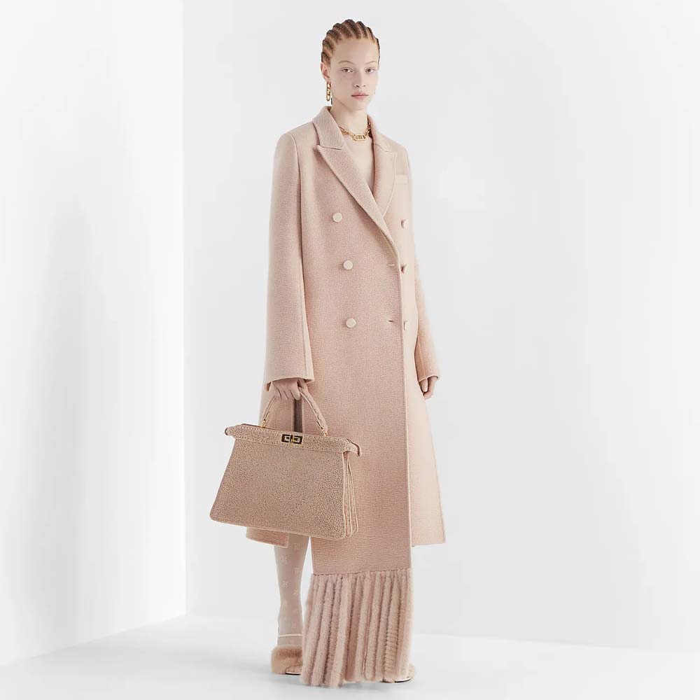 PEEKABOO ISEEU LARGE Pink Sheepskin Bag