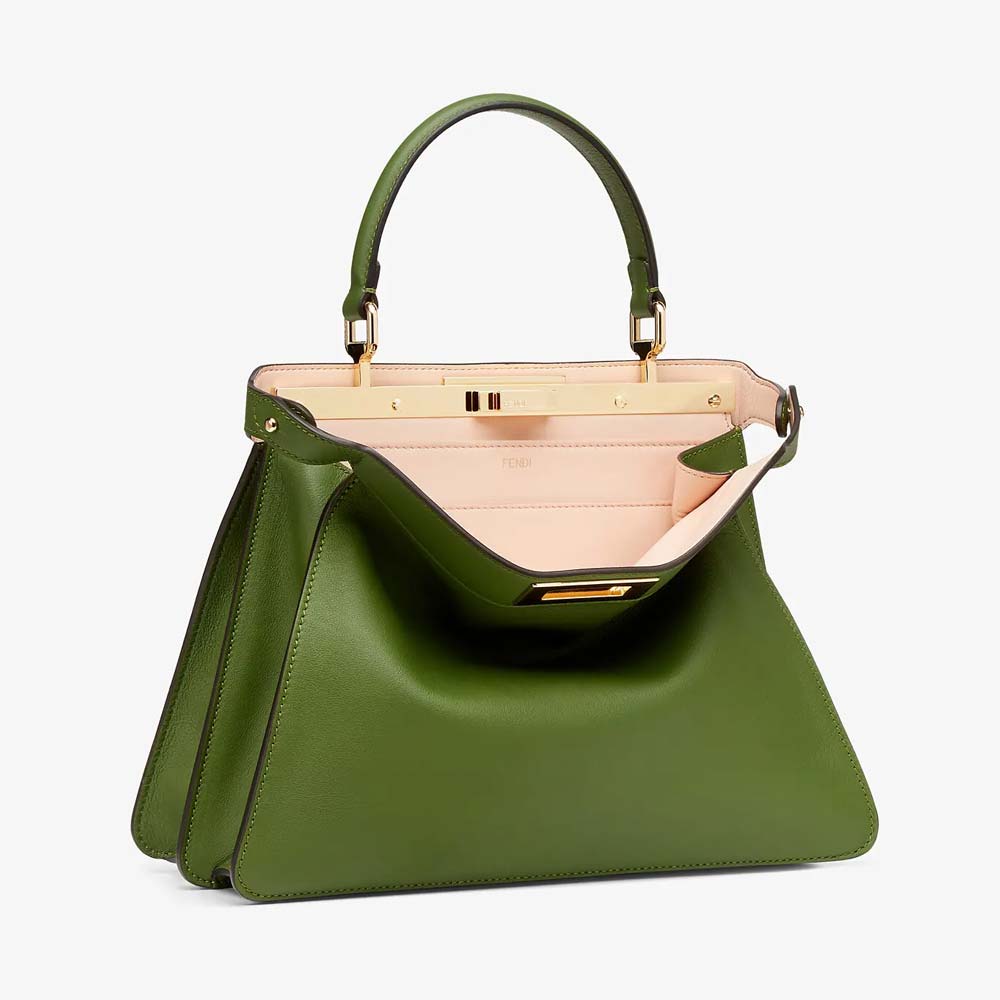 PEEKABOO ISEEU MEDIUM Green Leather Bag