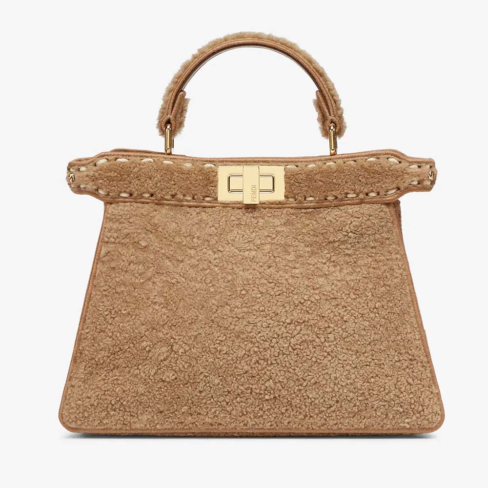 PEEKABOO ISEEU SMALL Beige Sheepskin Bag