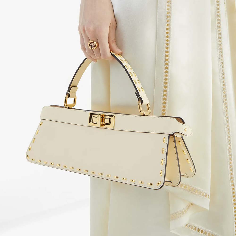 PEEKABOO ISEEU STRETCH White Leather Bag