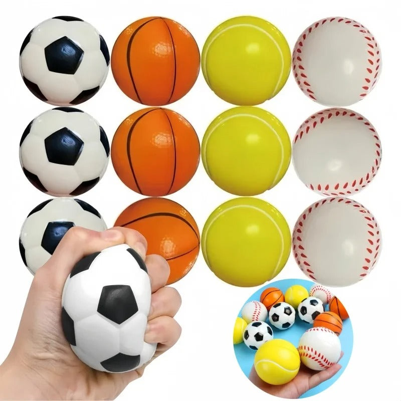 Soft Sports Stress Relief Balls (Set of 12)