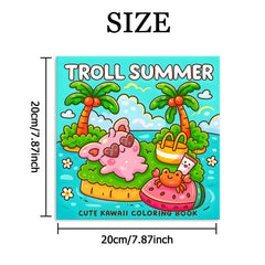 Troll Summer Kawaii Coloring Book For Adult Tropical Island Palm Holiday Beach Scenes Anti Anxiety Stress Relief Drawing Book - Thumbnail 7