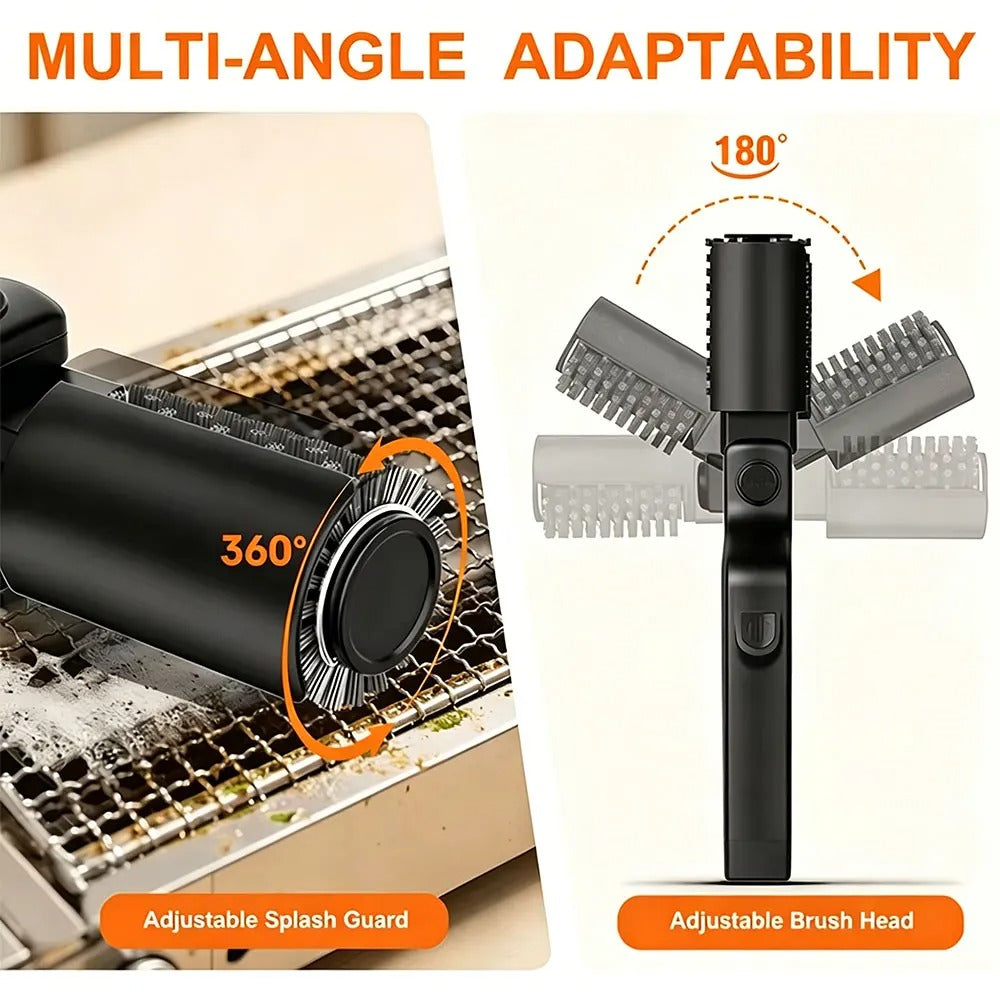 Electric 3-Speed BBQ Grill Cleaning Brush (180° Head)