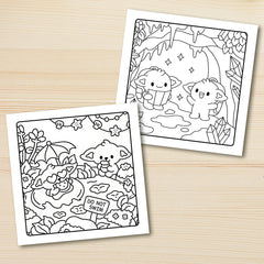 Troll Summer Kawaii Coloring Book For Adult Tropical Island Palm Holiday Beach Scenes Anti Anxiety Stress Relief Drawing Book - Thumbnail 4