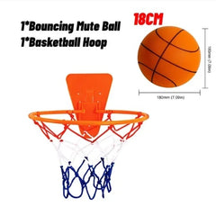 Mute Silent Basketball Diameter 18/21/24 CM Indoor Silent Skip Ball Squeezable Slient Child Sports Toy Game Bounce Basketballs - Thumbnail 3